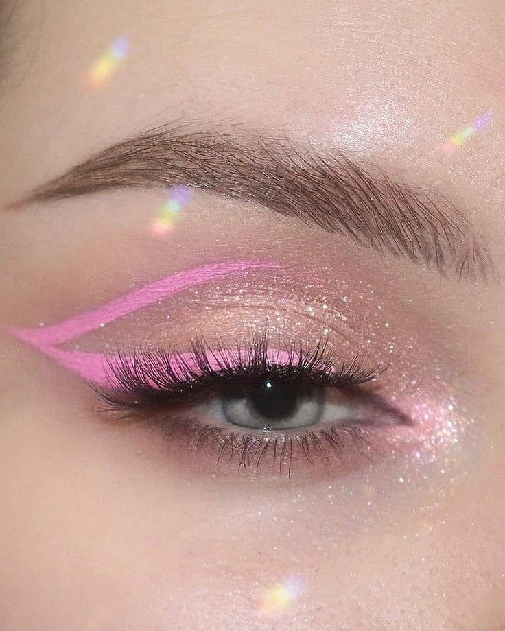 خط چشم رنگی رنگ صورتی